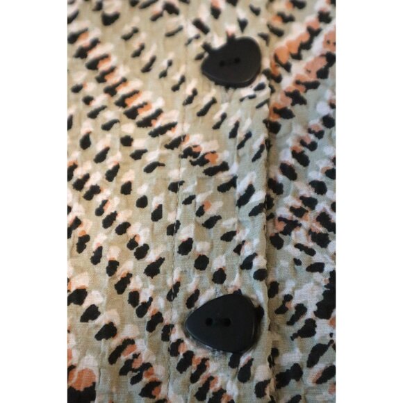 Habitat Crinkle Button Shirt Top L Lagenlook Abstract Artsy Minimalist - Picture 7 of 9